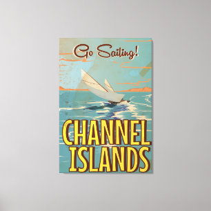 Kanalinseln Vintage-Reiseposter Leinwanddruck