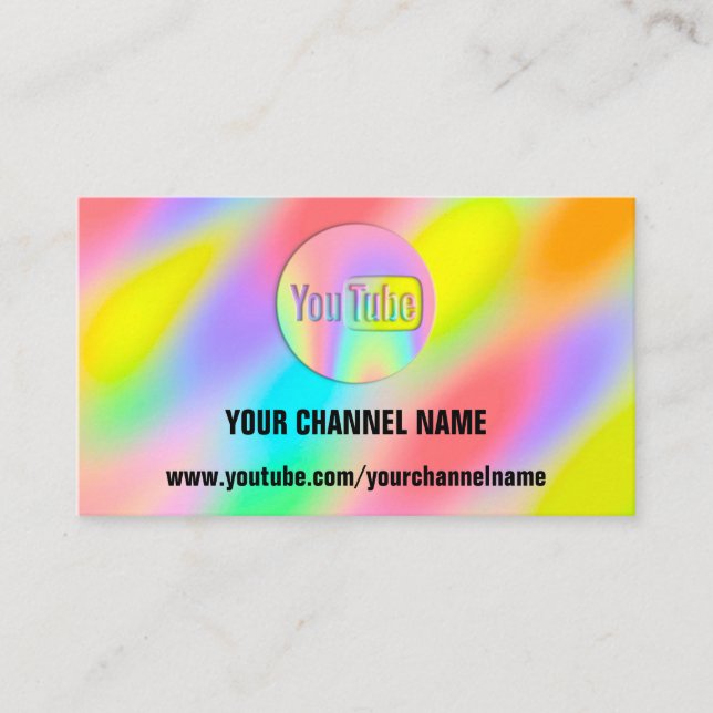 KANALNAME SIE TUBER LOGO QR CODE RAINBOW VIP VISITENKARTE (Vorderseite)
