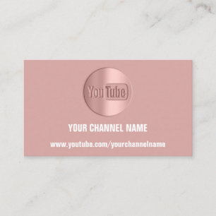 KANALNAME SIE TUBER LOGO QR CODE ROSE BLUSH VISITENKARTE