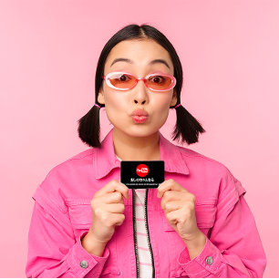 KANALNAME SIE TUBER LOGO QR CODE Schwarz-weiß Visitenkarte