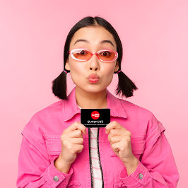 KANALNAME SIE TUBER LOGO QR CODE Schwarz-weiß Visitenkarte