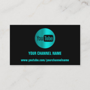 KANALNAME YOUTUBER LOGO QR CODE MINT BLACK VISITENKARTE
