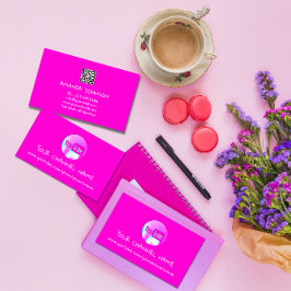 KANALNAME YOUTUBER LOGO QR CODE PINK VISITENKARTE