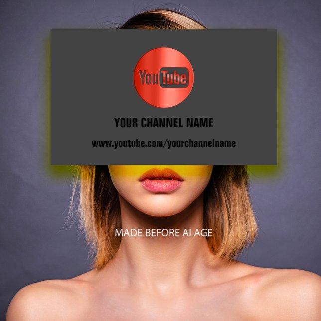 KANALNAME YOUTUBER LOGO QR CODE ROT VISITENKARTE (CHANNEL NAME YOUTUBER LOGO QR CODE RED BUSINESS CARD)