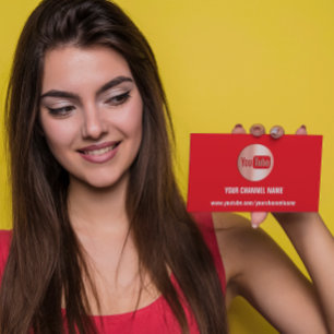 KANALNAME YOUTUBER LOGO QR CODE-ROTE ROSE VISITENKARTE