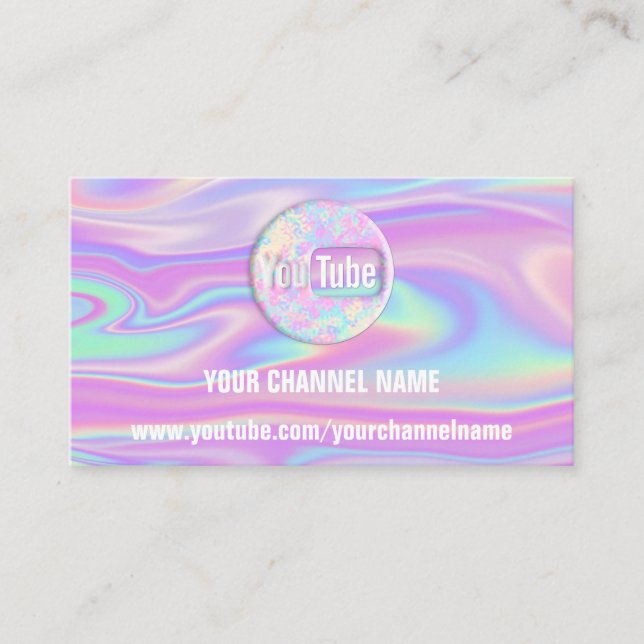 KANALNAME YOUTUBER SUSCRIBE LOGO HOLOGRAPH QR VISITENKARTE (Vorderseite)