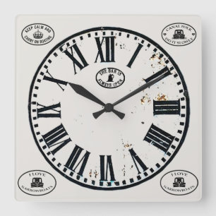 Kanaluhr 1 quadratische wanduhr