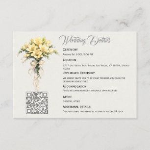 Kanariengelb Romantische Freesien-Blumenhochzeit Begleitkarte