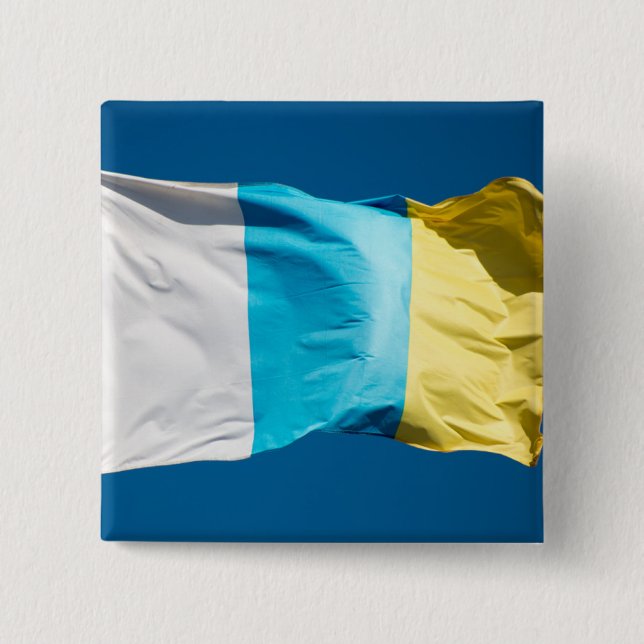 Kanarische Flagge Button (Vorderseite)