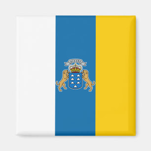 Kanarische Flagge (Kanarische Inseln, Spanien) Magnet