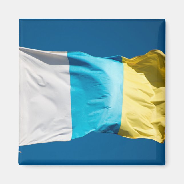 Kanarische Flagge Magnet (Vorne)
