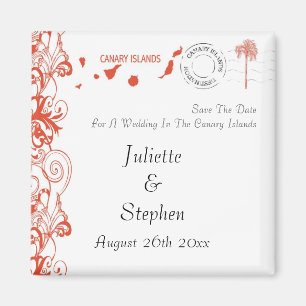 Kanarische Inseln, die Save the Date Wedding sind Magnet