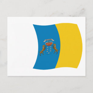 Kanarische Inseln Flagge Postkarte