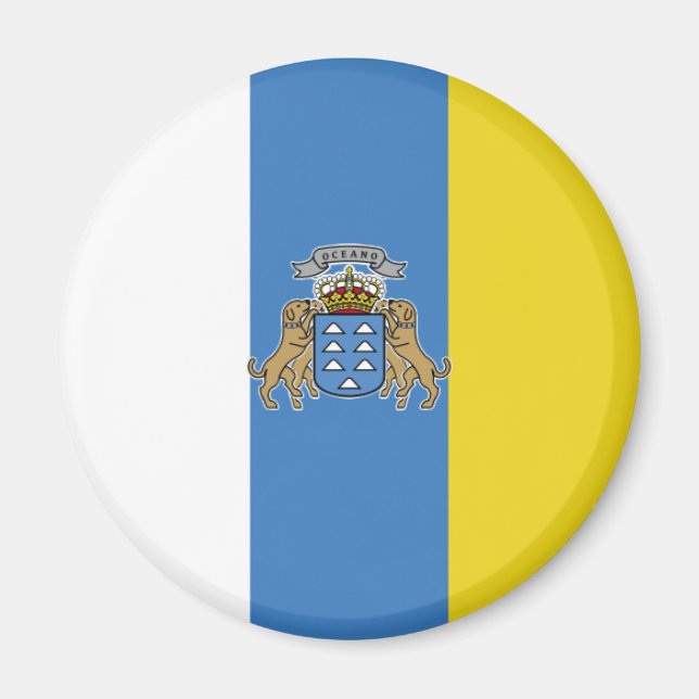 Kanarische Inseln Hochwertige Flagge Magnet (Vorne)