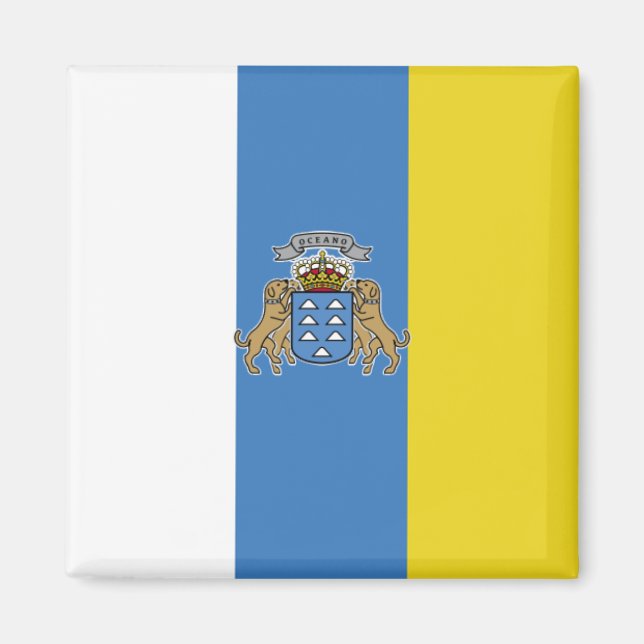 Kanarische Inseln Hochwertige Flagge Magnet (Vorne)