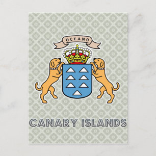 Kanarische Inseln Hochwertige Wappen Postkarte