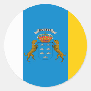 Kanarische Inseln (Spanien) Flagge Runder Aufkleber