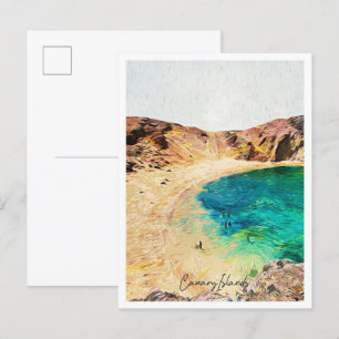 Kanarische Inseln Spanien Ölmalerei Stadtlandschaf Postkarte