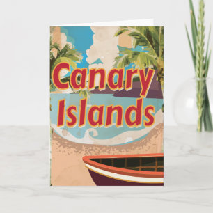 Kanarische Inseln Vintage-Reiseposter Feiertagskarte