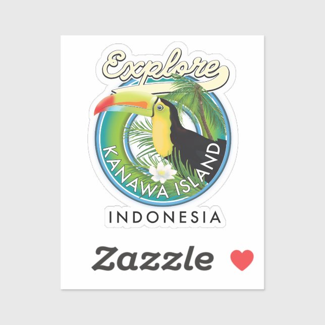 Kanawa Insel Indonesien erkunden Aufkleber (Blatt)