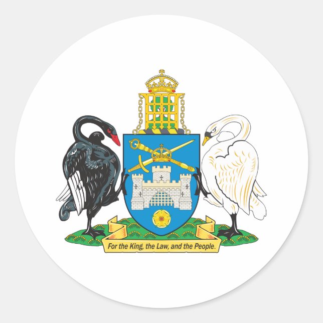 Kanberra-Wappen Runder Aufkleber (Vorderseite)