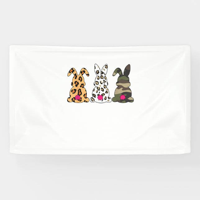 Kanbits Bunnies Leopard Camouflage Happy Oaster Da Banner (Horizontal)