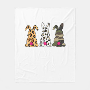 Kanbits Bunnies Leopard Camouflage Happy Oaster Da Fleecedecke