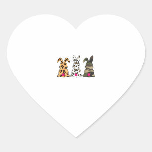 Kanbits Bunnies Leopard Camouflage Happy Oaster Da Herz-Aufkleber