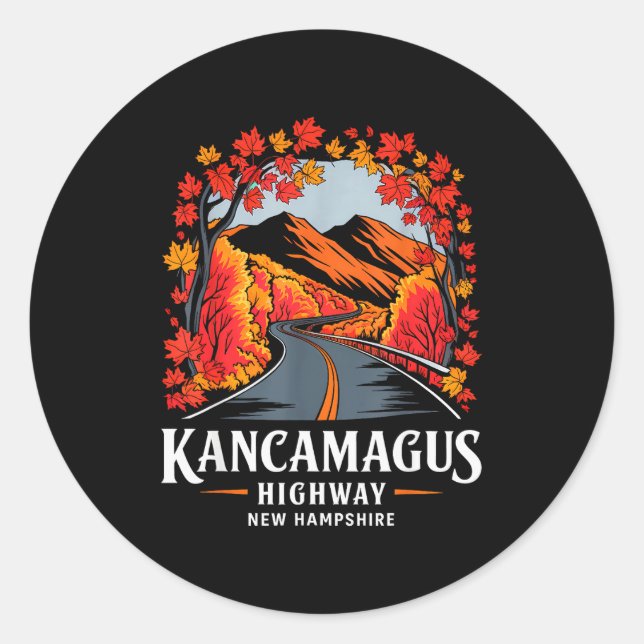 Kancamagus Highway New Hampshire Fall Foliage Souv Runder Aufkleber (Vorderseite)