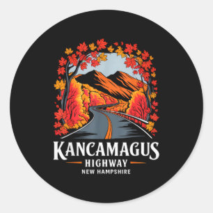 Kancamagus Highway New Hampshire Herbstlaub Souv Runder Aufkleber