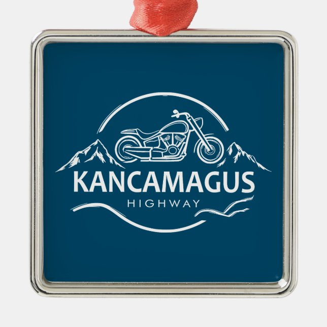 Kancamagus Highway New Hampshire Motorrad Ornament Aus Metall (Vorne)