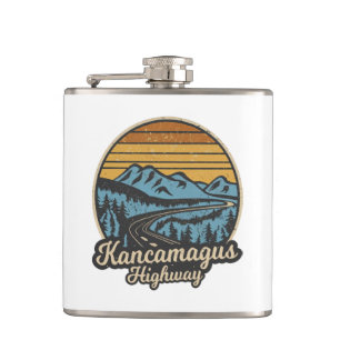 Kancamagus Highway New Hampshire Retro Flachmann