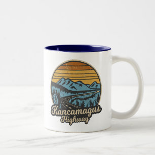Kancamagus Highway New Hampshire Retro Zweifarbige Tasse