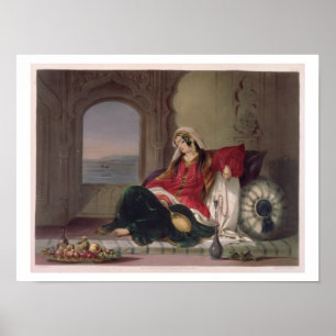 Kandahar Lady of Rank, Engaged in Smoking, plate 2 Poster