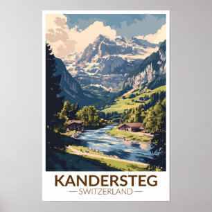 Kandersteg Schweiz Malerische Reise Kunst Retro Poster