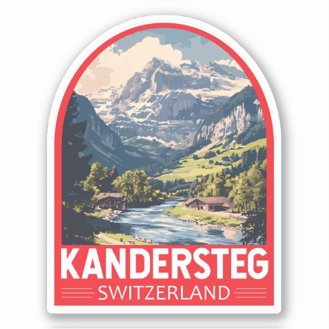 Kandersteg Schweiz Reisen Aufkleber (Vorderseite)