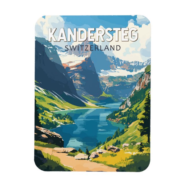 Kandersteg Schweiz Reisen Vintag Magnet (Vertikal)