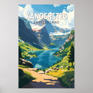 Kandersteg Schweiz Reisen Vintag Poster