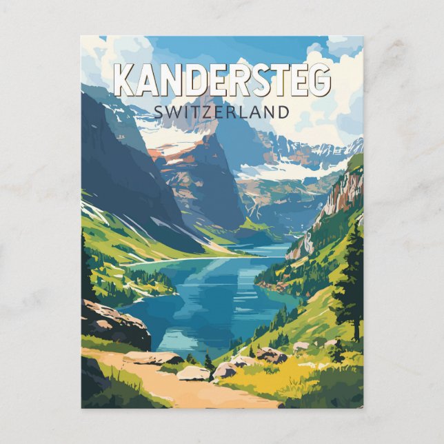 Kandersteg Schweiz Reisen Vintag Postkarte (Vorderseite)