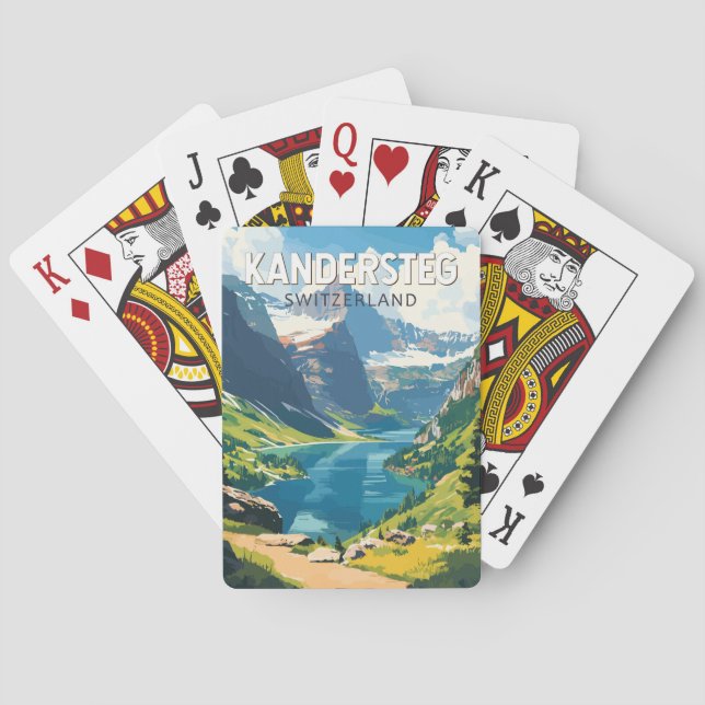 Kandersteg Schweiz Reisen Vintag Spielkarten (Rückseite)
