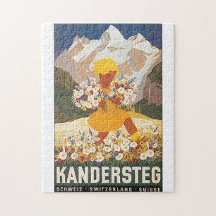 Kandersteg Schweiz Vintage Reiseposter
