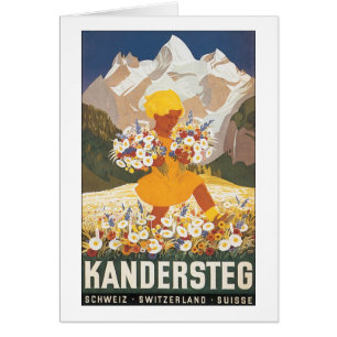 Kandersteg Schweiz Vintage Travel Poster
