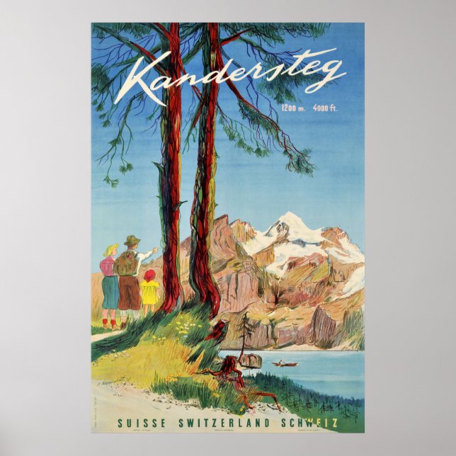 Kandersteg, Suisse, Affiche de voyage (Devant)