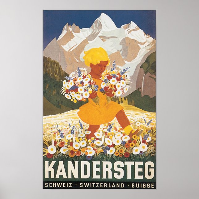 Kandersteg Switzerland Vintage Travel Poster (Vorne)