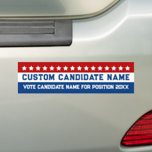 Kandidat zur Wahl personalisiert Autoaufkleber