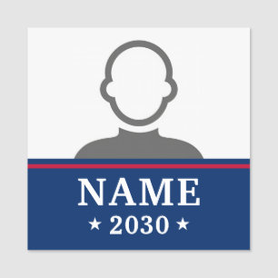 Kandidatenname politische Wahlkampfkampagne Foto Namensschild