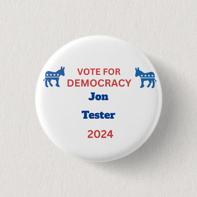 Kandidatenname Wahl 2024 Demokrat individuell anpa Button (Vorderseite)