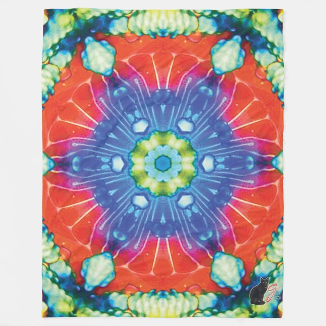 Kandierter Kaleidoskop Fleecedecke (Vorderseite)