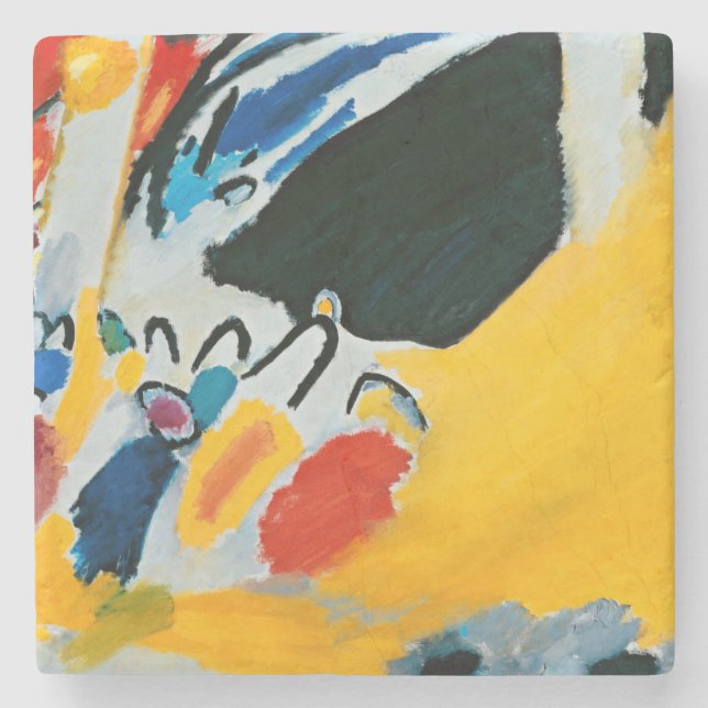Kandinski Impression III Konzert Abstrakte Malerei Steinuntersetzer (Vorderseite)