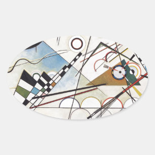 Kandinsky 1923/Komposition viii/pixdezines Ovaler Aufkleber